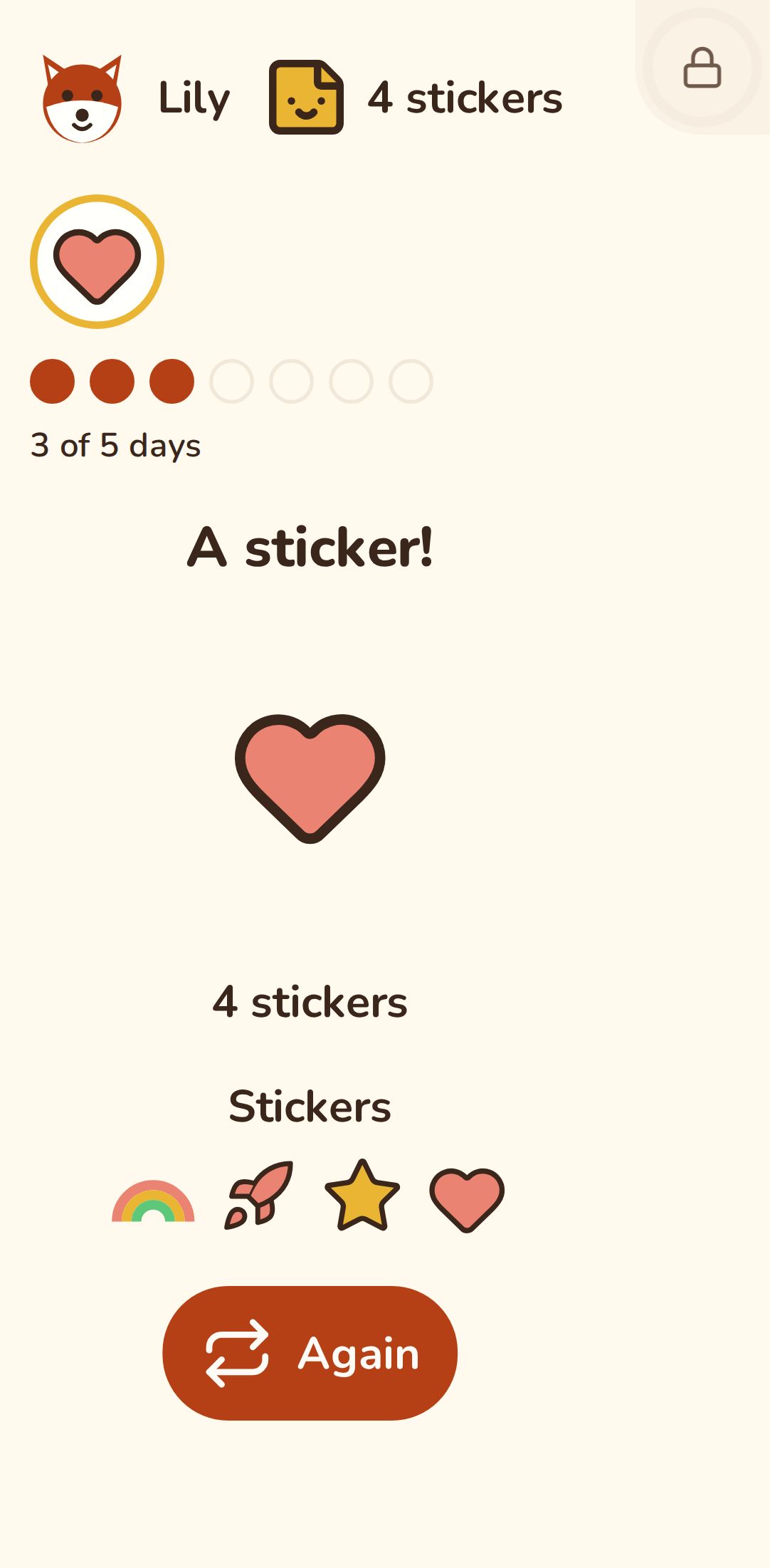 Today's sticker, just earned
