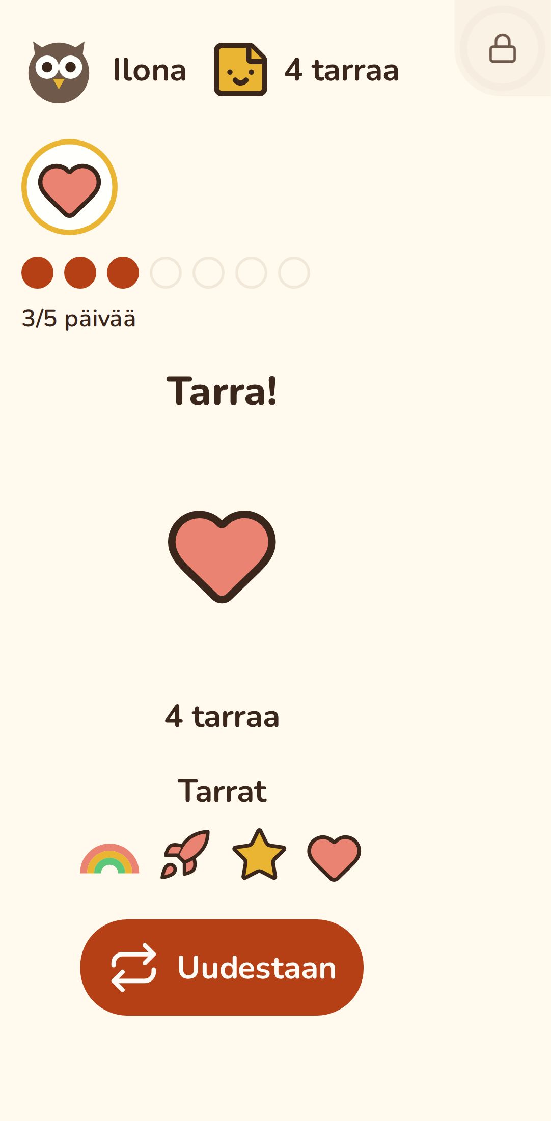 Juuri saatu päivän tarra