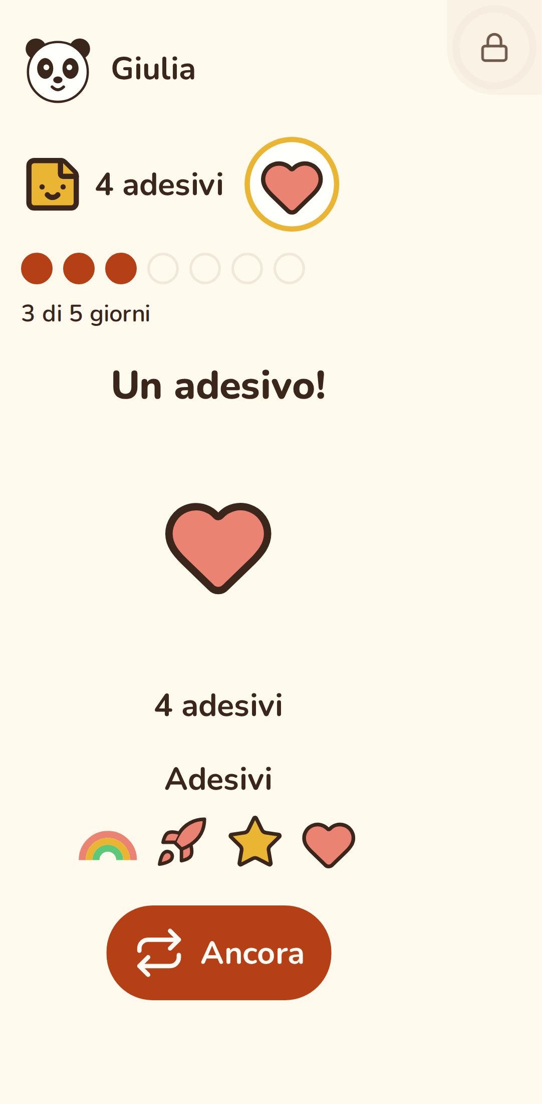 L'adesivo del giorno, appena guadagnato